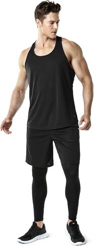 TSLA 3 Pack Men's Dry Fit Y-Back Muscle Workout Tank Tops, Athletic Training Gym Tank Top, Sleeveless Bodybuilding Shirts in Saudi Arabia