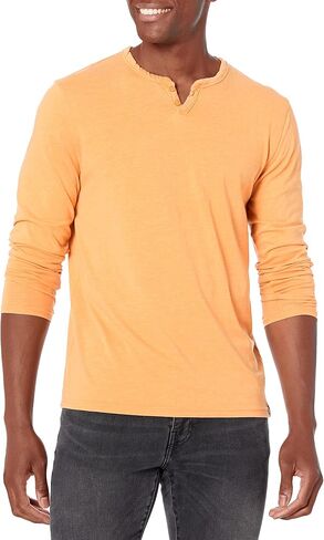 تي شيرت رجالي ماركة Lucky Brand Venice Burnout برقبة طويلة الأكمام برقبة طويلة من الشق Venice Burnout برقبة طويلة الأكمام in Saudi Arabia