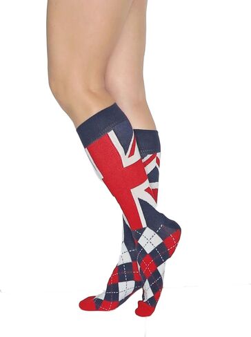 Vangobeauty British Flag Argyle Men Women Combed Cotton Socks Made In USA in Saudi Arabia