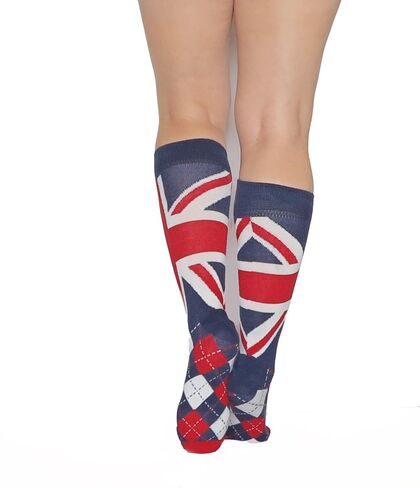 Vangobeauty British Flag Argyle Men Women Combed Cotton Socks Made In USA in Saudi Arabia