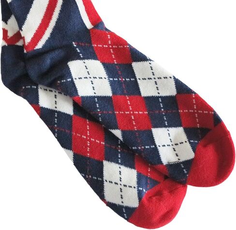 Vangobeauty British Flag Argyle Men Women Combed Cotton Socks Made In USA in Saudi Arabia