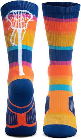 ChalkTalkSPORTS Girls Lacrosse Athletic Mid-Calf Woven Socks | Multicolored in Kuwait