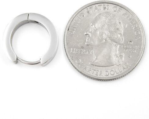 Pair Stainless Steel Hoop Huggy Earrings Black Silver 16mm in Kuwait