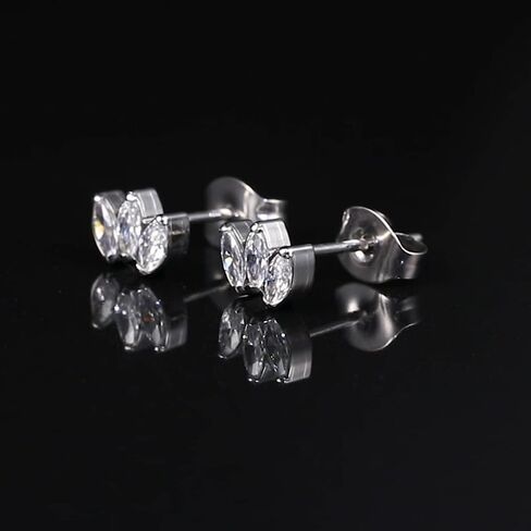 Limerencia Pure Titanium Hypoallergenic Earrings | CZ Crown Cubic Zirconia | Implant Grade Piercing jewelry| Suitable for Sensitive Ears Delicate Jewelry in Saudi Arabia