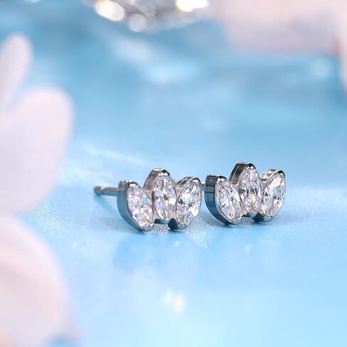 Limerencia Pure Titanium Hypoallergenic Earrings | CZ Crown Cubic Zirconia | Implant Grade Piercing jewelry| Suitable for Sensitive Ears Delicate Jewelry in Saudi Arabia