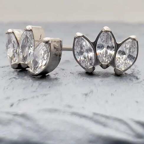 Limerencia Pure Titanium Hypoallergenic Earrings | CZ Crown Cubic Zirconia | Implant Grade Piercing jewelry| Suitable for Sensitive Ears Delicate Jewelry in Saudi Arabia