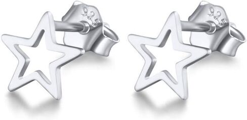 Tiny Cartilage S925 Sterling Silver Stud Earrings for Women Men Girls Geometric Minimalist Small Tragus Cute Huggie Piercing Studs Post Jewelry Gifts for Birthday Bff Daughter in Saudi Arabia