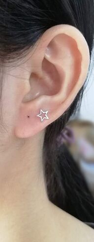 Tiny Cartilage S925 Sterling Silver Stud Earrings for Women Men Girls Geometric Minimalist Small Tragus Cute Huggie Piercing Studs Post Jewelry Gifts for Birthday Bff Daughter in Saudi Arabia