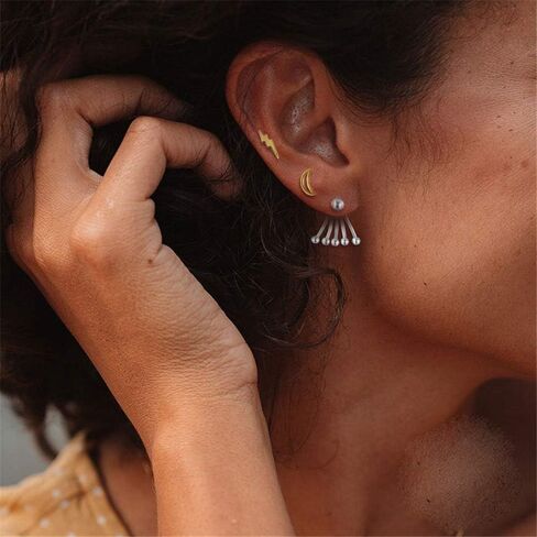 Tiny Cartilage S925 Sterling Silver Stud Earrings for Women Men Girls Geometric Minimalist Small Tragus Cute Huggie Piercing Studs Post Jewelry Gifts for Birthday Bff Daughter in Saudi Arabia