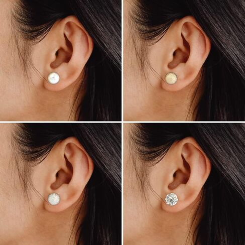 20 Pairs Stud Earrings Crystal Pearl Earring Set Ear Stud Jewelry for Girls Women Men Silver and Gold for Christmas Gifts in Saudi Arabia