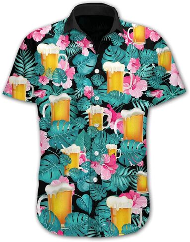 Food Juice Hawaiian Shirts for Men - Tropical Button Down Mens Hawaiian Shirts Short Sleeve Series 43 in Saudi Arabia