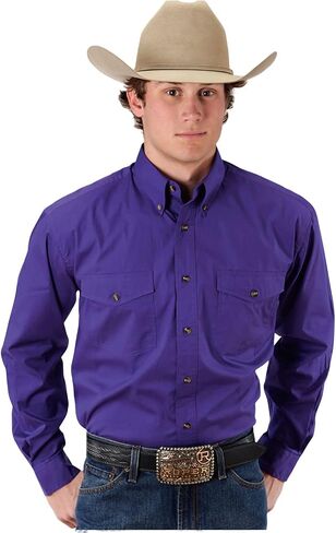 Roper Men's Solid Amarillo Collection Long Sleeve Western Shirt in Saudi Arabia