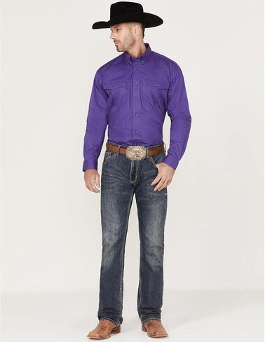 Roper Men's Solid Amarillo Collection Long Sleeve Western Shirt in Saudi Arabia