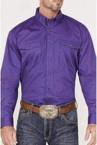 Roper Men's Solid Amarillo Collection Long Sleeve Western Shirt in Saudi Arabia
