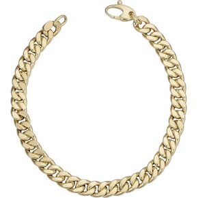 Kooljewelry Mens 14k Yellow Gold Curb Bracelet (6.2 mm, 8.5 inch) in Kuwait