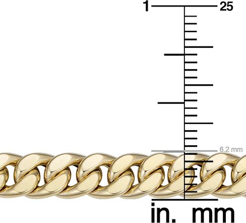 سوار Kooljewelry للرجال من الذهب الأصفر عيار 14k (6.2 مم، 8.5 بوصة) in Saudi Arabia