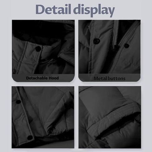 YEABEDA Mens Winter Outdoor Coat, Heavy Weight Hooded Puffer Jacket, Windbreaker for Men in Saudi Arabia