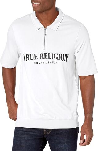 True Religion Men's Ss Half Zip Polo in Saudi Arabia