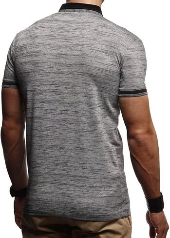 LEIF NELSON Men's Modern Basic T-Shirt with Buttons Shortsleeve Sweatshirt Polo Sweater Jacket Slim Fit LN1280 in Saudi Arabia