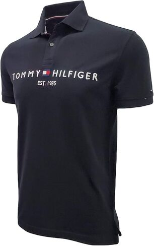 قميص بولو شبكي بشعار الجرافيك مطرز للرجال من Tommy Hilfiger in Kuwait