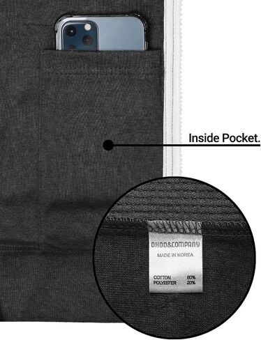Mens Slim Fit Long Sleeve Lightweight Zip-up Hoodie Mixed Waffle Knit with Kangaroo Pocket in Saudi Arabia