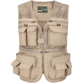 Spanye Men's Vest Outdoor Fishing Photography Safari Vests Jacket Mesh Quick Dry Waistcoat Multi-Pocket