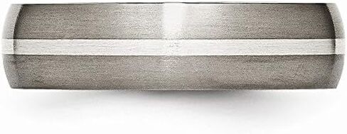 Sonia Jewels Titanium 925 Sterling Silver-Inlay 6mm Matte Brushed Finish Wedding Band Ring in Saudi Arabia