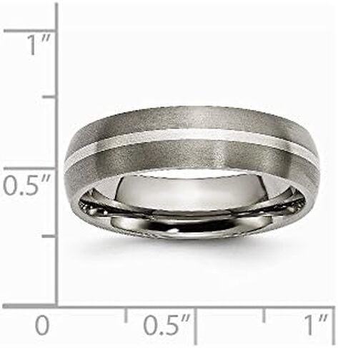 Sonia Jewels Titanium 925 Sterling Silver-Inlay 6mm Matte Brushed Finish Wedding Band Ring in Saudi Arabia