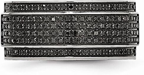 Solid Stainless Steel 1/2ct tw. Diamond Ridged Edge 10mm Men's Wedding Band Ring in Saudi Arabia
