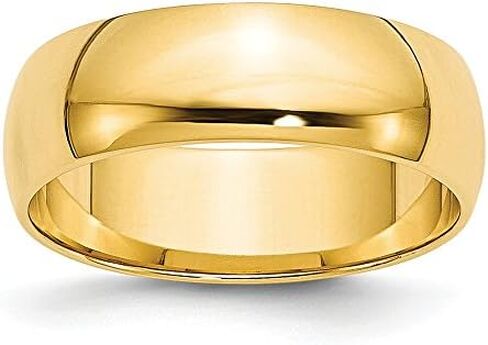 14k Yellow Gold 6mm Plain Classic Dome Wedding Band Ring in Saudi Arabia