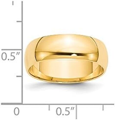 14k Yellow Gold 6mm Plain Classic Dome Wedding Band Ring in Saudi Arabia