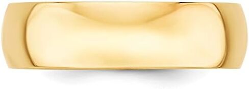 14k Yellow Gold 6mm Plain Classic Dome Wedding Band Ring in Saudi Arabia