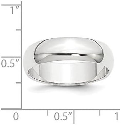 Platinum 6mm Plain Classic Dome Wedding Band Ring in Saudi Arabia
