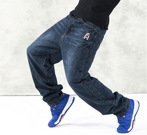 QIBOE Men's Fashion Hip Hop Baggy Jeans Denim in Saudi Arabia