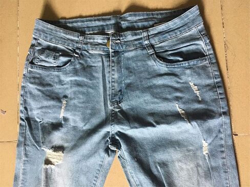 Andongnywell Men's Ripped Stretchy Knee Destroyed Slim Jeans Tapered Leg Denim Pants Zipper Pencil Pant in Saudi Arabia