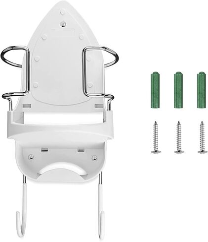 Ironing Board Hanger Wall Mount Electric Iron Holder Iron and Ironing Board Storage Organizer Shelf with Removable Hooks for Household Bathroom Laundry Room (Black) in Saudi Arabia