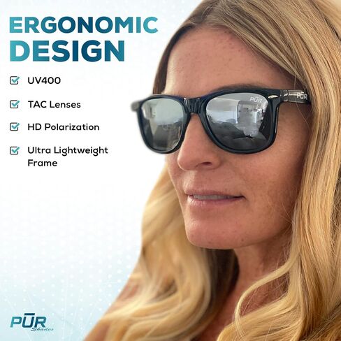 PUR Shades Classic Polarized Sunglasses For Men Women with 100% UV400 Protection Mirror Glasses - Wayfarer Style With Case in Saudi Arabia