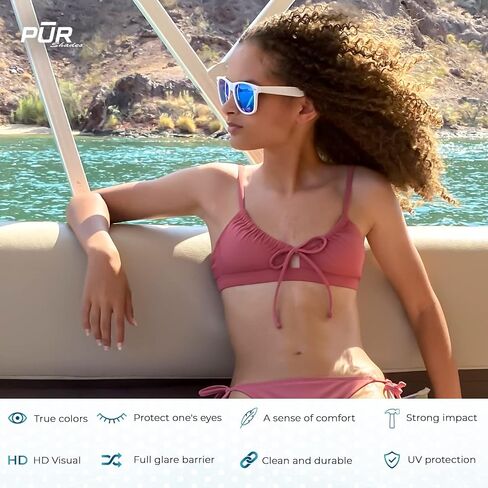 PUR Shades Classic Polarized Sunglasses For Men Women with 100% UV400 Protection Mirror Glasses - Wayfarer Style With Case in Saudi Arabia