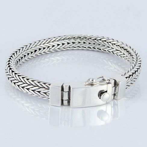 Solid 925 Sterling Silver Small or Big Style Men Bracelet - Size range 7 to 10 inches in Saudi Arabia