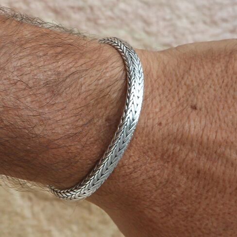 Solid 925 Sterling Silver Small or Big Style Men Bracelet - Size range 7 to 10 inches in Saudi Arabia