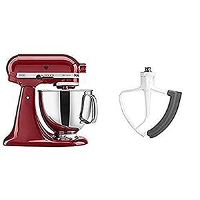KitchenAid KSM150PSER Artisan Tilt-Head Stand Mixer with Pouring Shield, 5-Quart, Empire Red and KitchenAid KFE5T Flex Edge Beater for Tilt-Head Stand Mixers Bundle in Saudi Arabia