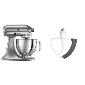 KitchenAid KSM150PSCU Artisan Series 5-Qt. Stand Mixer with Pouring Shield - Contour Silver and KitchenAid KFE5T Flex Edge Beater for Tilt-Head Stand Mixers Bundle in Kuwait