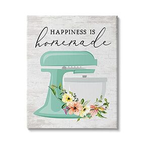 Stupell Industries Happiness is Homemade Phrase Floral Kitchen Stand Mixer, Designed by Lettered and Lined Canvas Wall Art, 36 x 48, Multi-Color in Saudi Arabia