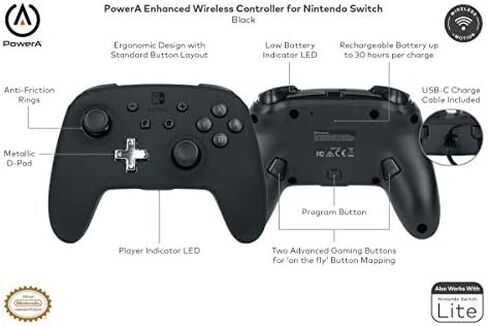 PowerA Enhanced Wireless Controller for Nintendo Switch - Black in Saudi Arabia