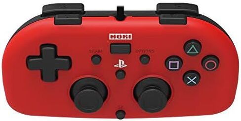 PS4 Mini Wired Gamepad (Red) by HORI - Officially Licensed by Sony in Saudi Arabia