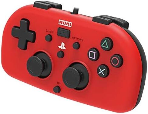 PS4 Mini Wired Gamepad (Red) by HORI - Officially Licensed by Sony in Saudi Arabia