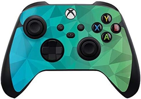 MIGHTY SKINS Skin Compatible with Xbox Series X and S Controller - Blue Green Polygon | Protective, Durable, and Unique Vinyl Decal wrap Cover | Easy to Apply and Change Styles | Made in The USA in Saudi Arabia