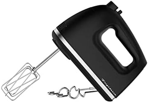 FRIGIDAIRE EHMX100-BLACK Hand Mixer Whisk with Chrome Beater, Dough Hook, 5 Speed and Turbo Button 250 w, 250w, Black in Saudi Arabia