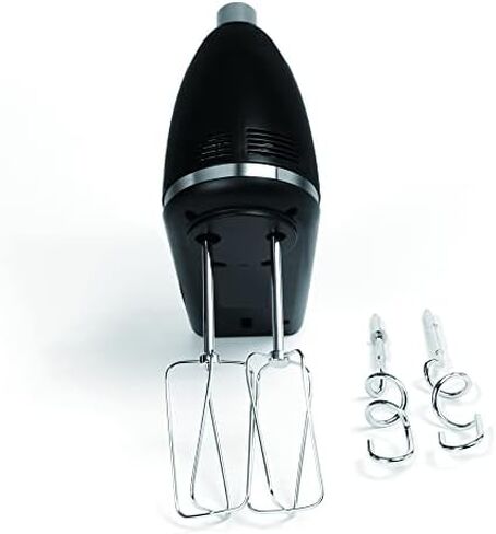 FRIGIDAIRE EHMX100-BLACK Hand Mixer Whisk with Chrome Beater, Dough Hook, 5 Speed and Turbo Button 250 w, 250w, Black in Saudi Arabia