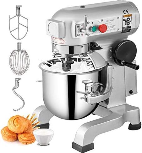 خلاط الطعام التجاري Happybuy 30Qt 1100W 3 سرعات قابلة للتعديل 94/165/386 دورة في الدقيقة شديدة التحمل 110 فولت مع وعاء من الفولاذ المقاوم للصدأ وخطاطيف العجين ومخفقة ممتازة لمخابز المدارس in Kuwait